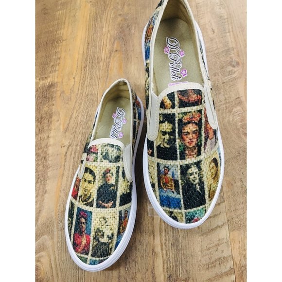 Frida Kahlo Famous Portraits Flat Slip-on Shoes - Picture 8 of 8
